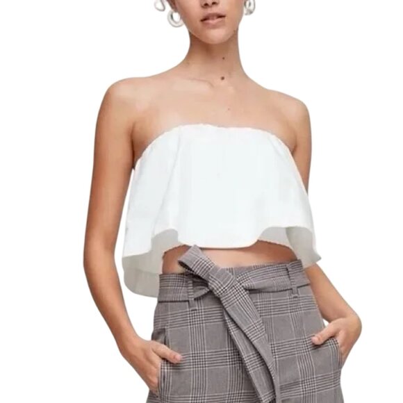 Wilfred Tops - Wilfred white Bonaventure strapless cropped top size S